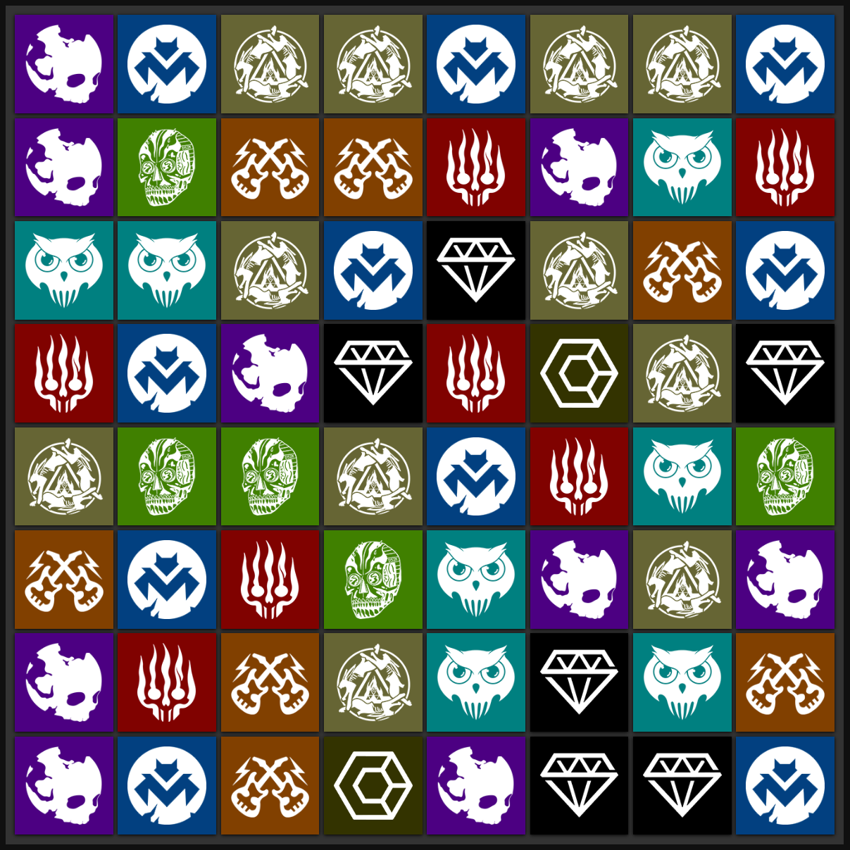 Skull Swap match 3 puzzle game board
